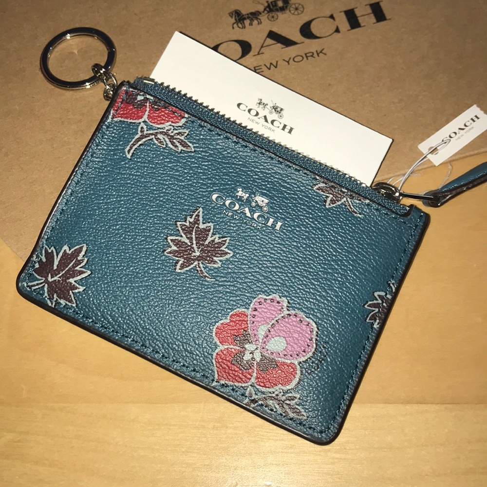 COACH ID credit card/coin wallet with key ring - Picture 3 of 4